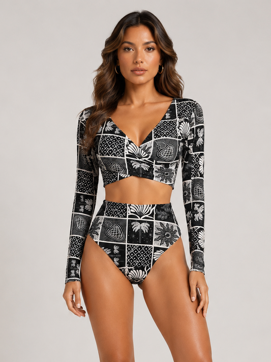 Black Merey Reversible Long Sleeve Set