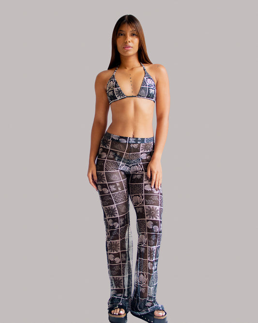 Black Merey Mesh Pant