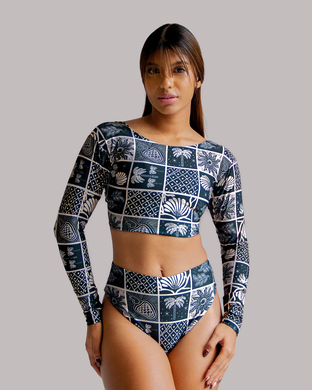 Black Merey Reversible Long Sleeve Set
