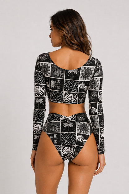 Black Merey Reversible Long Sleeve Set
