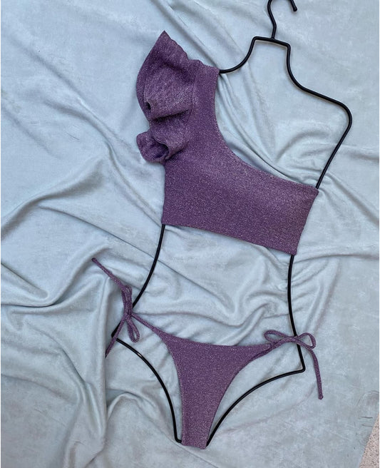 Lila Of the shoulder Shine