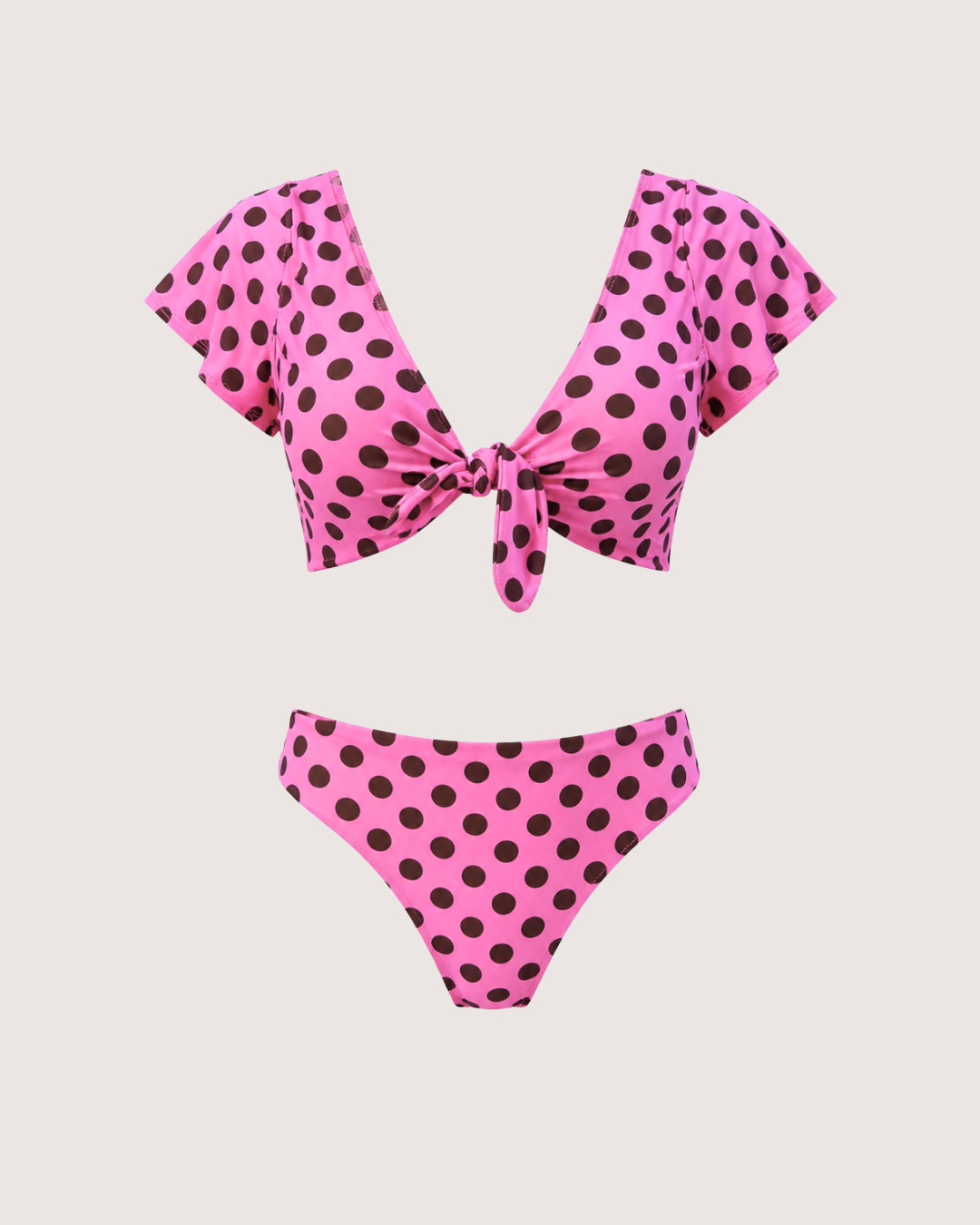 CHOCOLATE DOTS PINK – TOP LAZO SET
